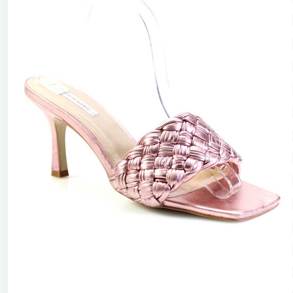 Sakes Fifth Avenue Braided Rose Mentallic Heel Sz 6 - Picture 3 of 8